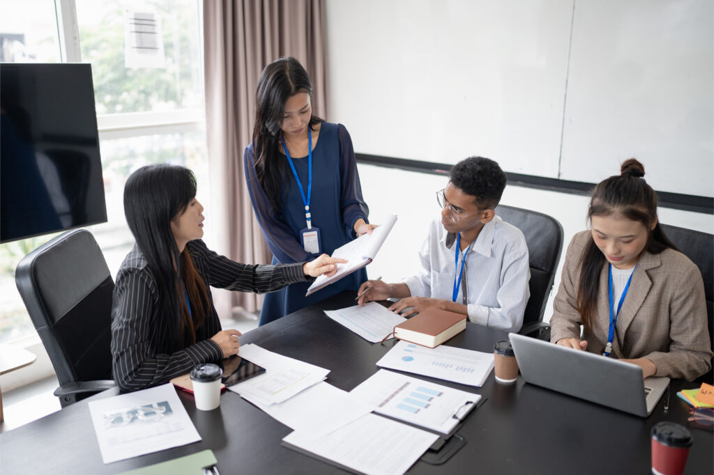 Group of administrators during a meeting